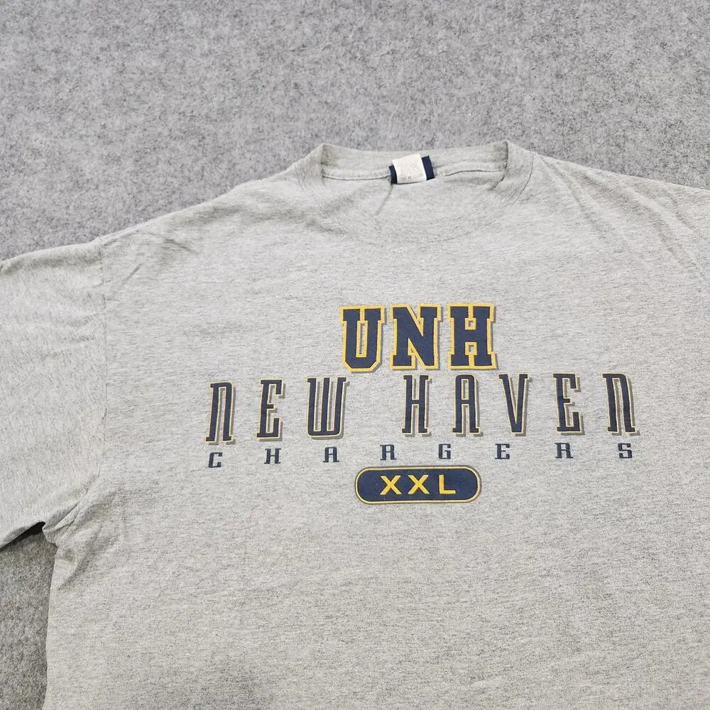 Vintage UNH New Haven Chargers T Shirt Mens XL Gray JanSport USA College 90s Tee